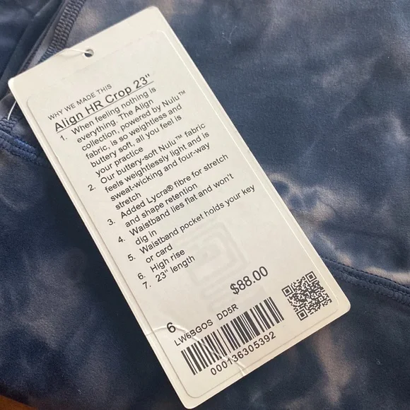 NWT lululemon Align HR Crop 21" - Diamond Dye Pitched Grey - Picture 5 of 5